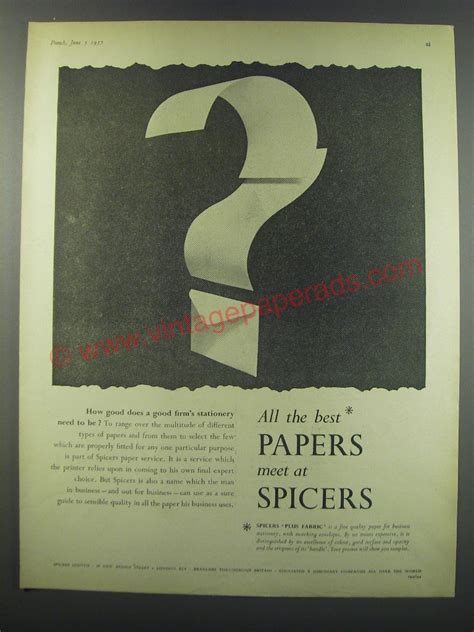 1957 Spicers Paper Advertisement