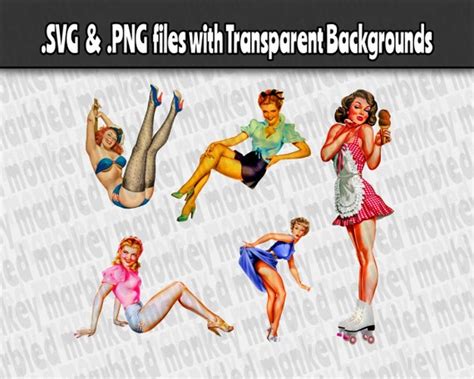 Pin Up Girls Clipart Bundle Svg Png Files Vintage Sexy Etsy My Xxx Hot Girl