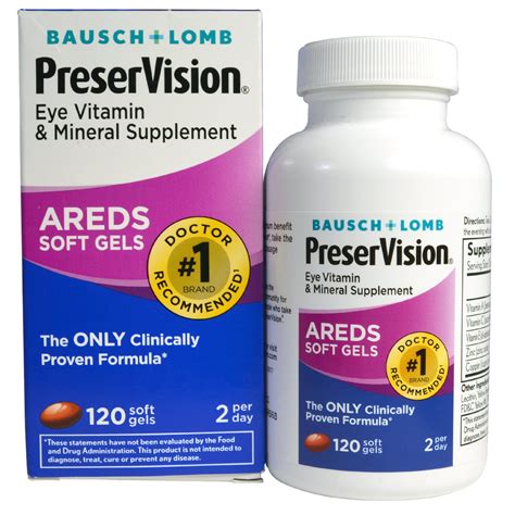 Bausch Lomb PreserVision AREDS Eye Vitamin Mineral Supplement Soft Gels IHerb