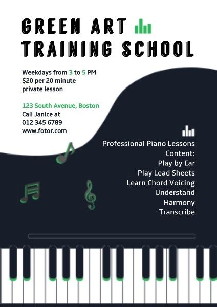I kind of have a thing for print advertising. Online Piano Training Posters Poster Template | Fotor ...