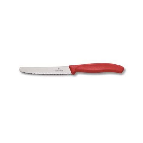 Victorinox 11cm Round Tip Serrated Knife Red Wa Hospitality Supply