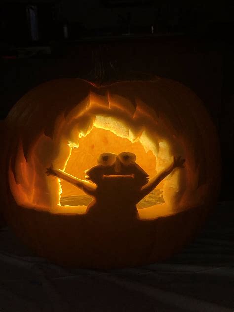 Elmo On Fire Pumpkin Carving Art Know Your Meme