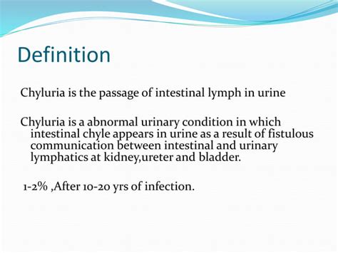 Chyluria And Its Mangagement Ppt