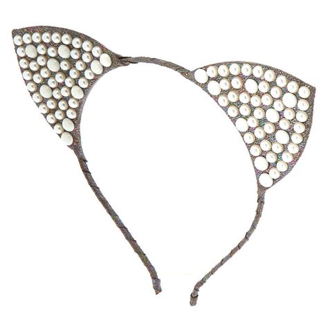 Pearl Cat Ears Headband Claires