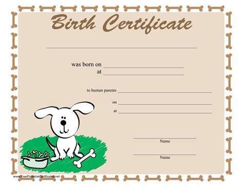 Sample Dog Birth Certificate - How to create a Dog Birth Certificate