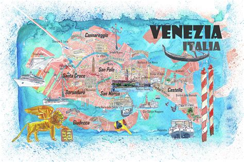 Italy Venice Map Map Of Venice And Mestre Venice Hotels Travel