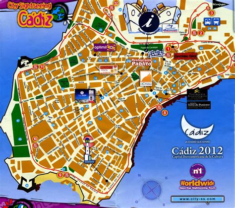 Tourist Map Of Cadiz Spain