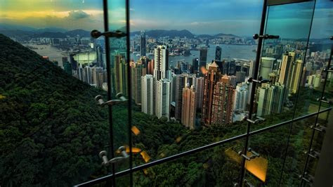 Wallpaper City Cityscape Hong Kong Building Reflection Skyline