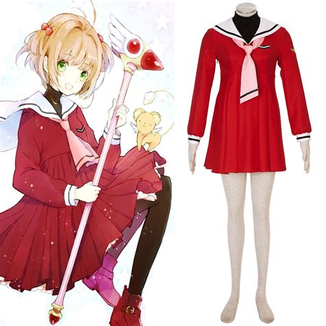 Cardcaptor Sakura Kinomoto Sakura 4 Red Sailor Anime Cosplay Costumes