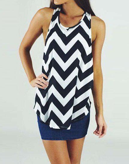 white black m sexy scoop neck sleeveless backless striped women s tank top