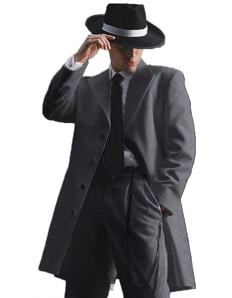 Mens Vested Long Tuxedo Zoot Suit In Black