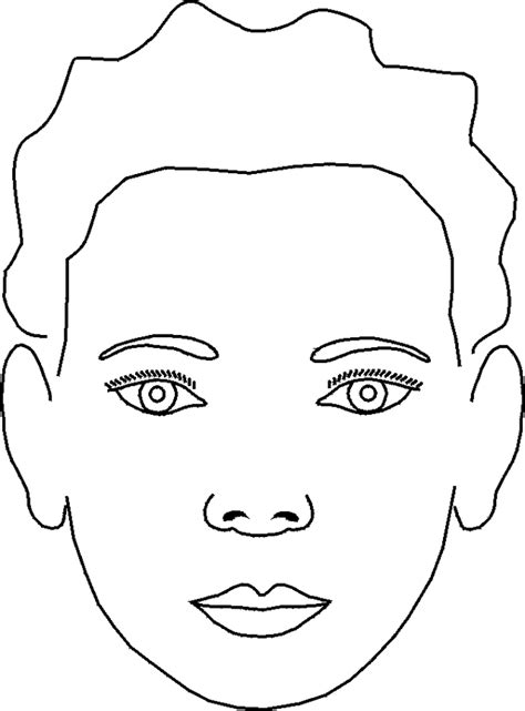 Blank Face Chart Sketch Coloring Page