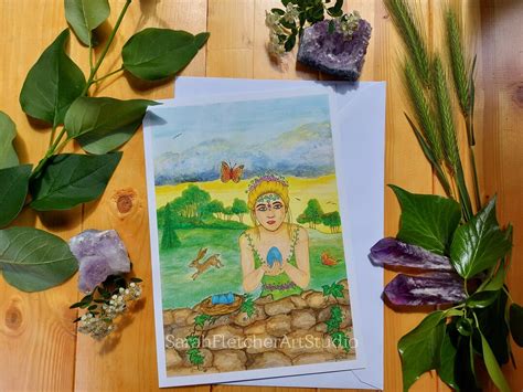 Eostre At Ostara Greeting Card Blank Inside Spiritual Pagan Occasion