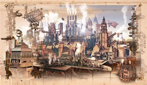 Steampunk Scenery Wall Mural Colorful Photo Gothic Room For Etsy