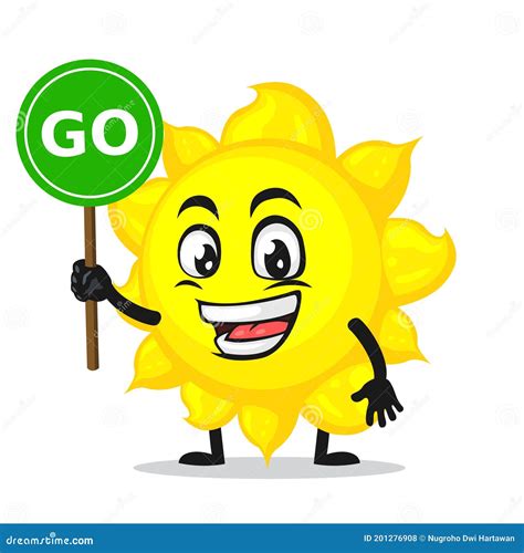 Vector Illustration Of Sun Mascot Or Character Stock Vector