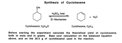 Solved Synthesis Of Cyclohexene Cyclohexanol C6H12O Chegg
