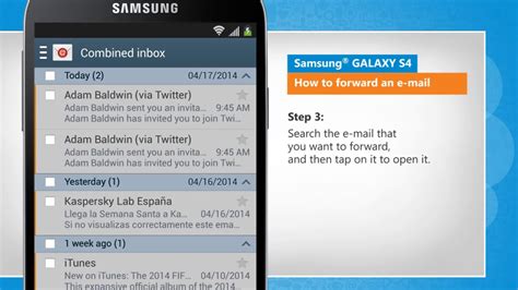 Forwarding An E Mail In Samsung Galaxy S4 Youtube
