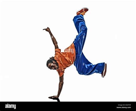 One Hip Hop Acrobatic Break Dancer Breakdancing Young Man Handstand