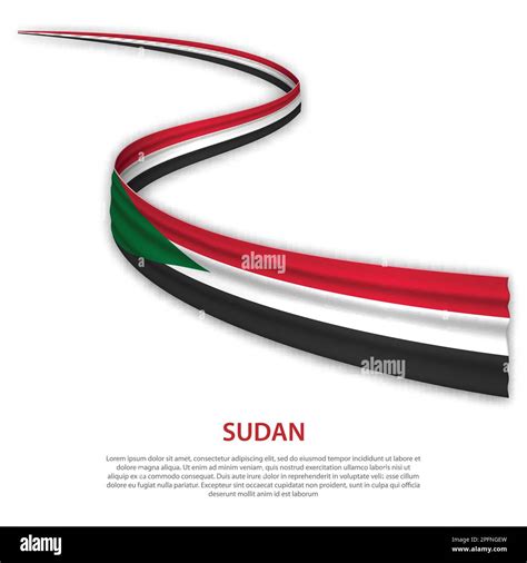 cinta ondeando o banner con bandera de sudán plantilla de diseño de carteles del día de la