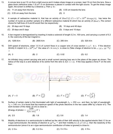 Documents similar to unit 1 review answer key 2019. OMTEX CLASSES (k): JEE MAIN 2019 ANSWER KEY AND SOLUTIONS ...