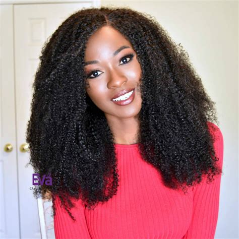 4b 4c Hair Natural 16 26 Long Afro Kinky Curly Remy Virgin Human Hair Full Lace Wig In 12 22