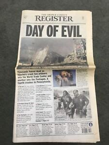 Orange County Register September 12, 2001 Complete Newspaper 911 