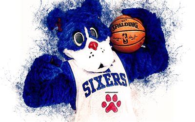 Find more exclusive sports coverage: Download wallpapers Franklin, official mascot, Philadelphia 76ers, 4k, art, NBA, USA, grunge art ...