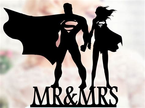 Superman And Supergirl Silhouette Cake Toppers Superheroes Etsy In