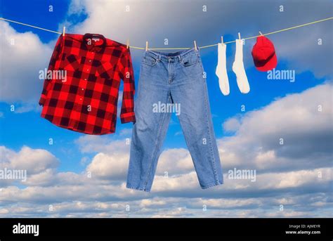 Clothes Hanging On Clothes Line Stock Photo Alamy