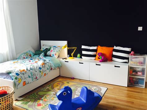 A twin bed still has plenty of potential to be your stylish dream spot. Children's room - Ikea MALM bed with STUVA storage benches ...