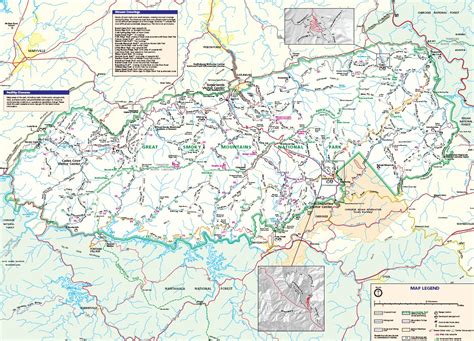 Smoky Mountain National Park Map Map Of The World