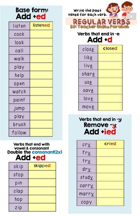 Simple Past Tense Regular Verbs Brainly Lat