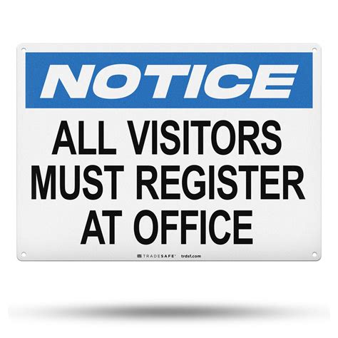 All Visitors Must Sign In Sign Aluminum Visitors Sign In Notice Signs