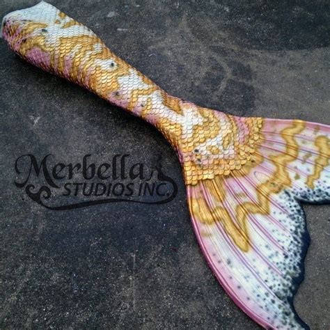 Merbella Studios Custom Design Silicone Mermaid Tail Pinkgold Black
