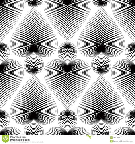 Continuous Vector Pattern With Black Graphic Lines Decorative A Stock