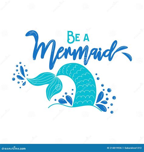 Let S Be Mermaids Inspirational Quote About Summer Modern Calligraphy