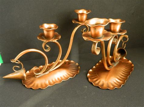 Vintage Gregorian Copper 421 Handmade Taper Candle Holders Wsnuffer 2