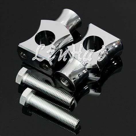 Zorbyz Motorcycle 1 25mm Chrome Handlebar Shorty Risers Clamp For