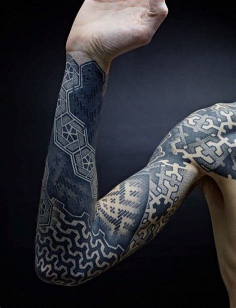 Geometric Blackout Tattoo Sleeve Best Tattoo Ideas