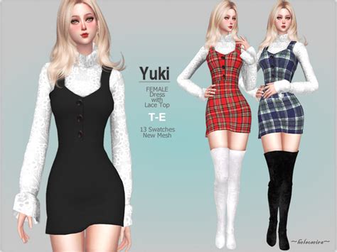 Helsoseiras Fixed Yuki Outfit Sims 4 Dresses Sims 4 Clothing