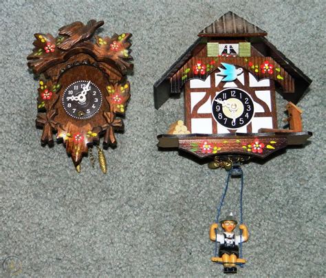 Vintage Mini Cuckoo Clocks Lot Includes 2 One Of Which Is Made In