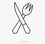 Silverware Coloring Line Clipart Clipartkey sketch template