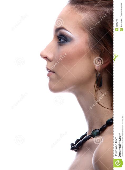 Side View Of Beautiful Model Stock Photo Image Of Glamour Black