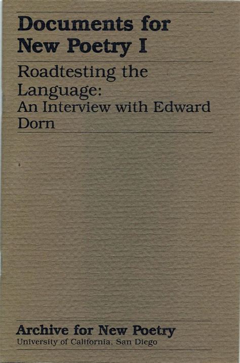 Documents For New Poetry I Roadtesting The Language An Interview With