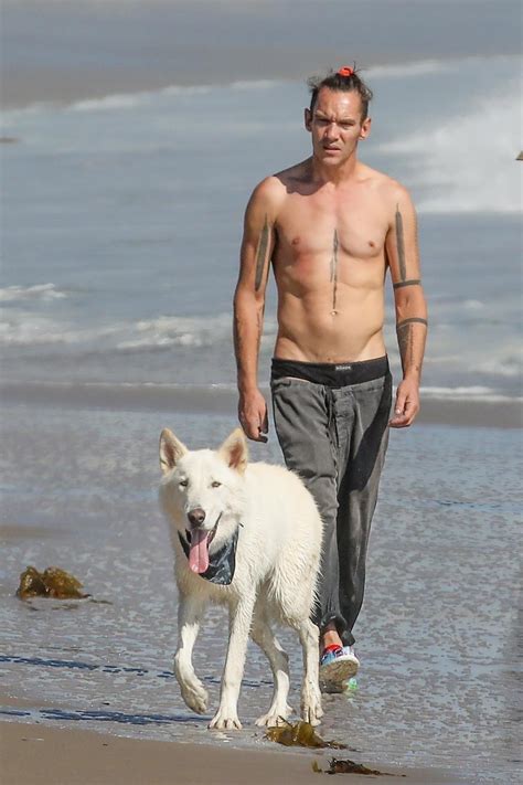 Jonathan Rhys Meyers Spends Time At The Beach With His Son