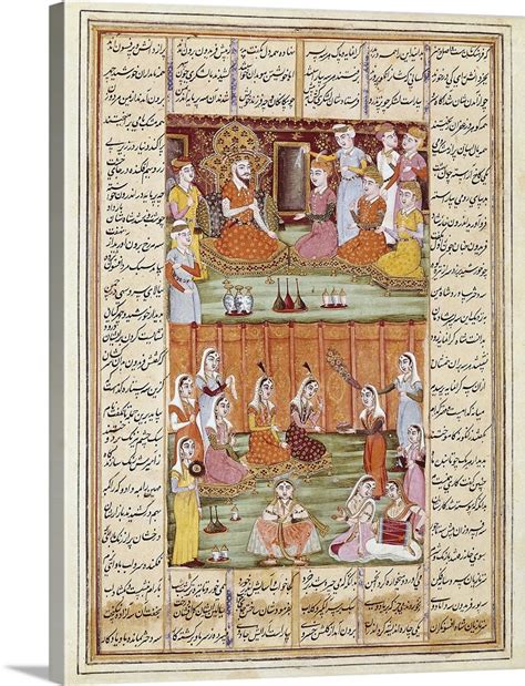 faridun s sons marry the three daughters of sero shahnameh the book of kings wall art canvas
