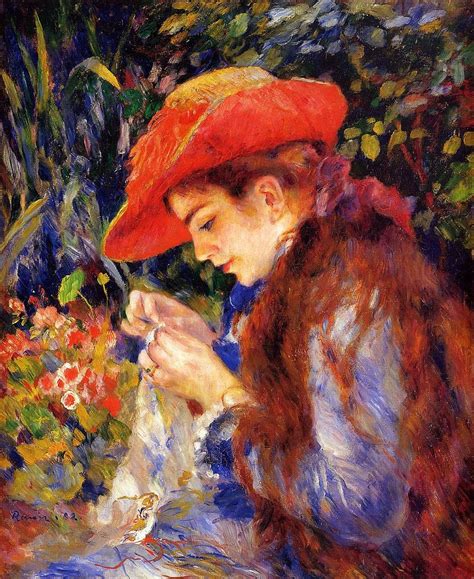 Pierre Auguste Renoir Mademoiselle Marie Therese Durand Ruel Sewing