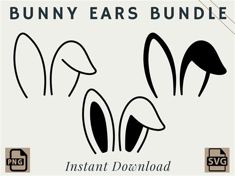 Bunny Ears Bundle Png Svg Easter Digital Download Printable Etsy