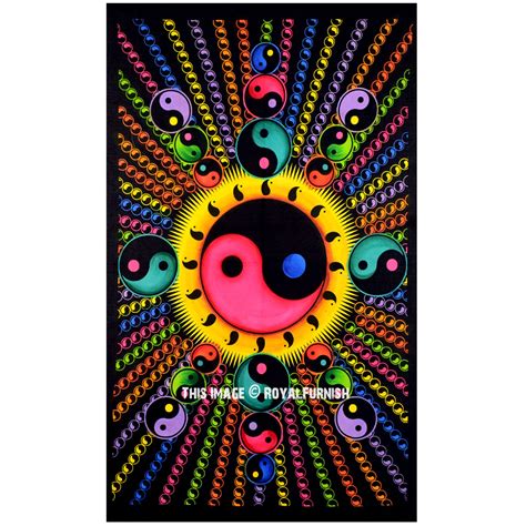 Colorful Chinese Yin Yang Hippie Tapestry