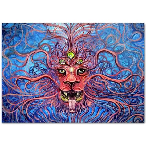 A407 Psychedelic Trippy Animal Lion Fantastic Top A4 Art Silk Poster